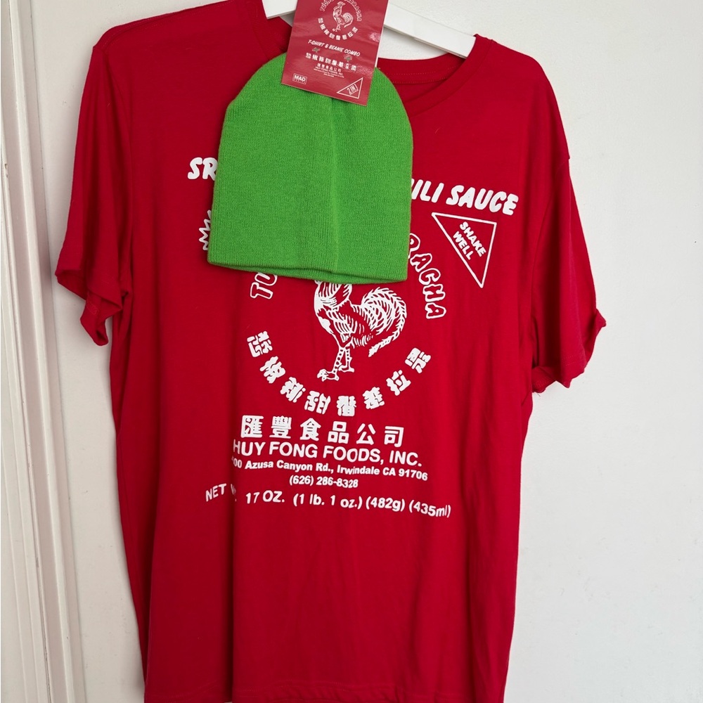 Siracha costume - shirt and hat. XL. NWT